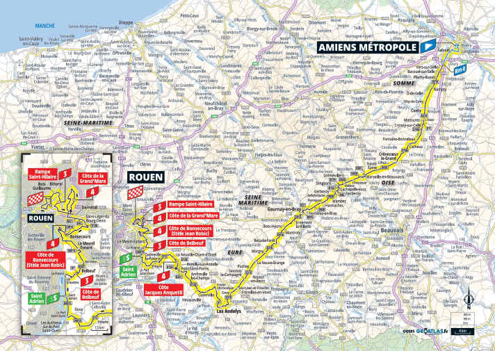 Die 4. Etappe der Tour de France 2025 auf der Karte