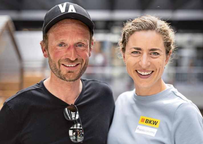 Marlen Reusser with her German partner Hendrik Werner, ex-professional and cycling coach