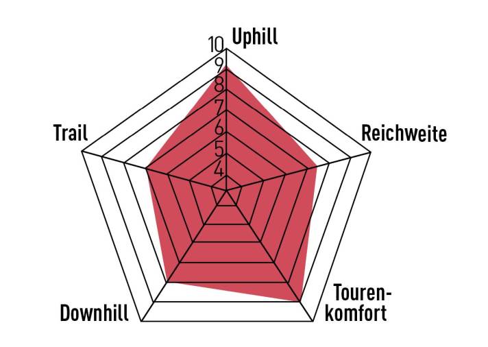 Ein Bike ohne große Schwächen. Für ausgiebige Touren bringt das Rockrider E-Feel in Sachen Fahreigenschaften sehr gute Anlagen mit. Nur die mittelmäßige Reichweite setzt dem Tourenspaß etwas früher Grenzen.