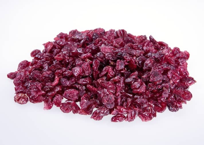   Dried cranberries provide quickly available carbohydrates.