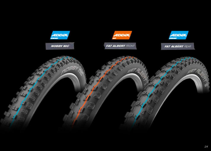   The new Schwalbe Nobby Nic and Fat Albert models with Addix compound.