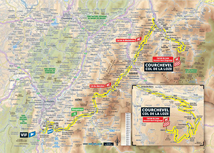 Die 18. Etappe der Tour de France 2025 auf der Karte