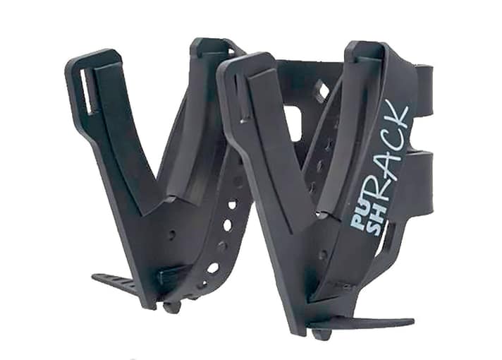 The bikes are simply hooked onto the handlebars. An additional latch locks and secures the load