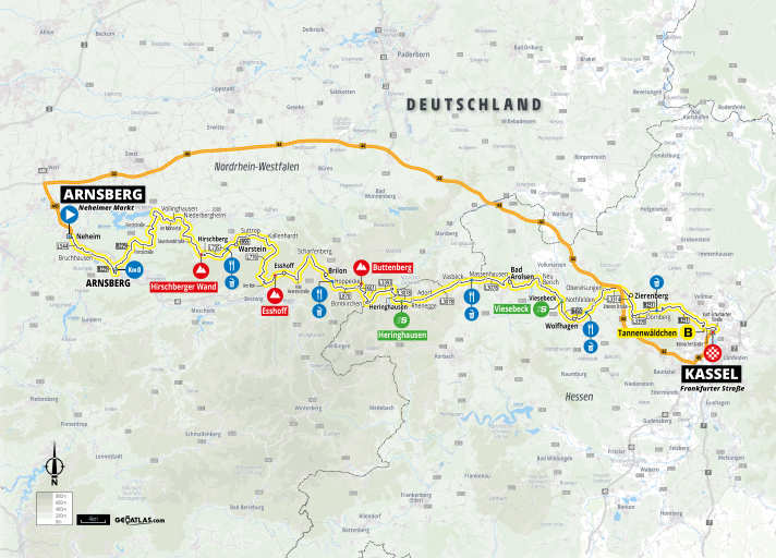 Die 3. Etappe der Deutschland Tour 2025 auf der Karte