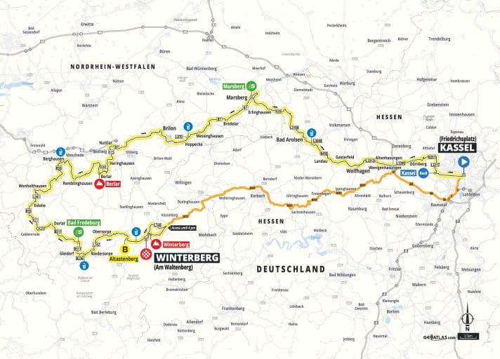 La carte de la 2e étape du Tour d'Allemagne 2023