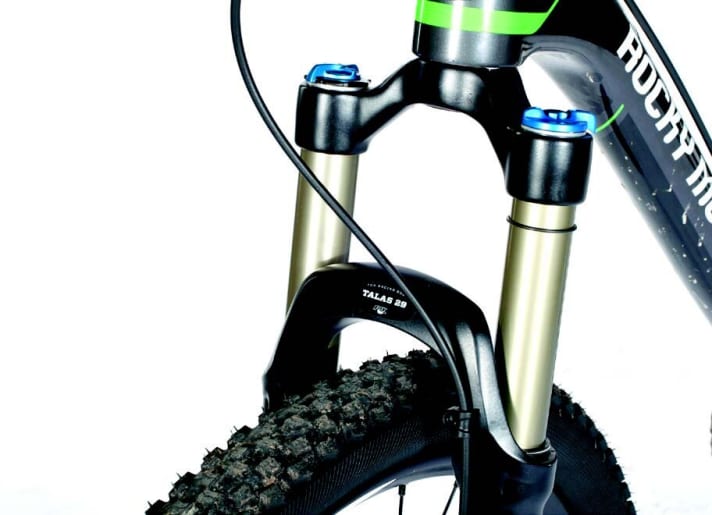   Plenty of travel on the fork, plus a levelling system that is helpful on very steep climbs, as the longer fork flattens the seat angle.