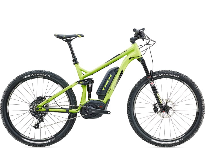   Poison green and versatile: The Powerfly+ FS 9 is equipped with a Vario support as standard and weighs 20.9 kilos.