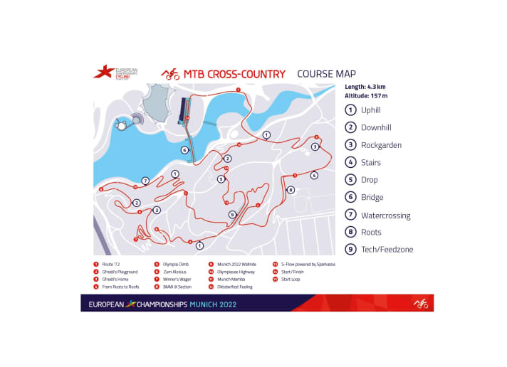 Le circuit de la course de cross-country sur la carte