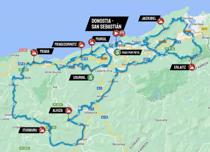 La course sur la carte