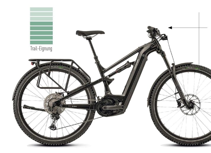 SUSPENSION TRAVEL 150/130 mm // WHEEL SIZE 29 inch // MOTOR Bosch Perf. CX Smart // BATTERY Bosch Intube 750 Wh // WEIGHT 25.9 kg (manufacturer's specifications)