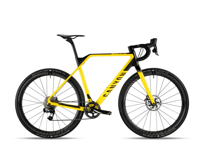The Canyon Inflite CF SLX 9.0 is the top model in Canyon's cyclocross range. Cost point for the carbon crosser equipped with Sram Red eTap: 4,599 euros.