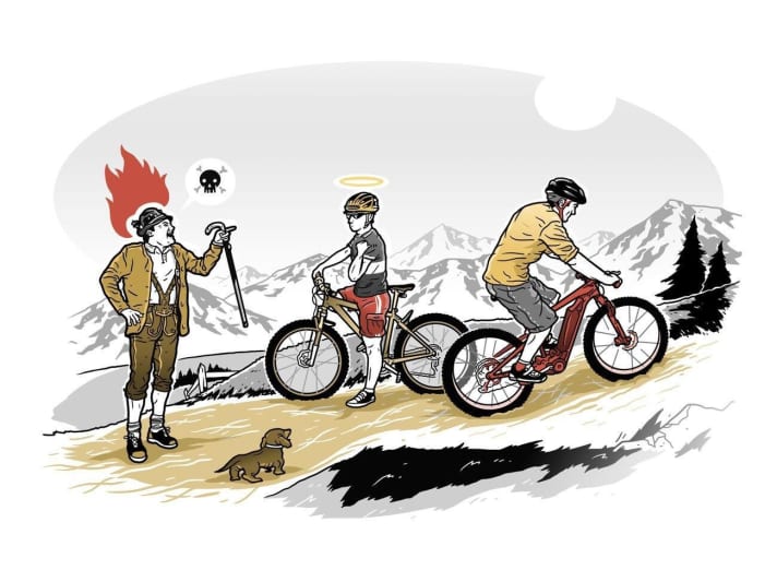   Respektvoller Umgang miteinander beugt Problemen unter Naturnutzern vor. Sind E-MTBs ein neuer Unruheherd?