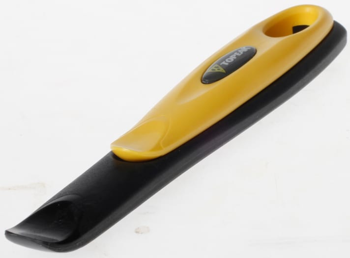   Der gelbe Topeak-Reifenheber hört auf den spacigen Namen Shuttle Lever 2.1.