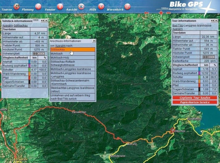   bike-gps.com Tour planning