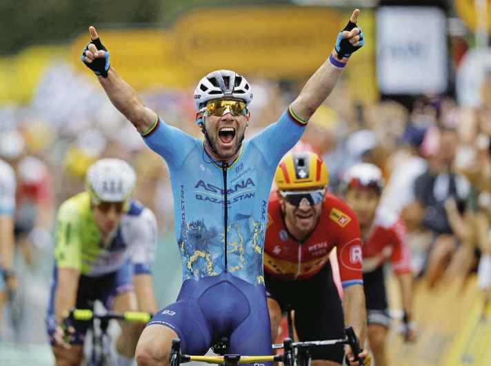 Mark Cavendish fête sa 35ème victoire d'étape sur le Tour de France
