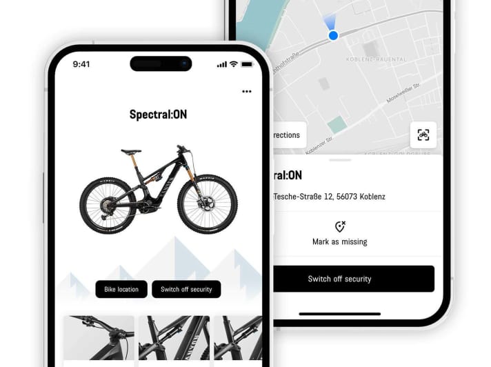 The GPS tracker in the new bikes sends its location to the app via mobile radio. This makes it easier to track down and find the bike in the event of theft.