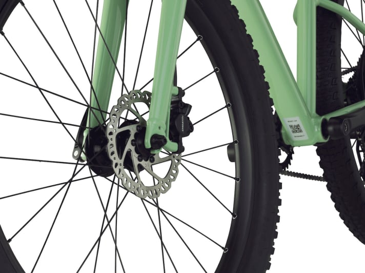 The Tektro disc brakes are fitted with 140 mm brake discs.