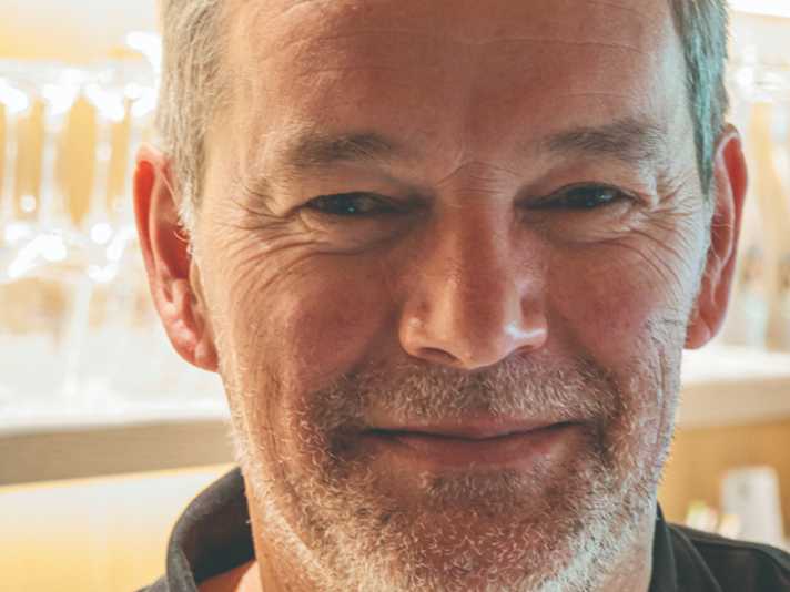 Reinhold Tschurtschenthaler, bikender Wirt des Hotel Schönblick.