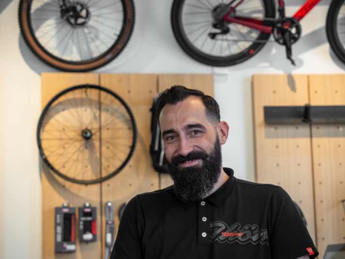 Mathias Bogedein manages the branch of Swiss bike manufacturer Thömus, which produces high-end bikes in the small village of Oberried, south-west of Bern