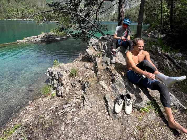 Trail paradise: The jump into the lake after the descent is the crowning glory.