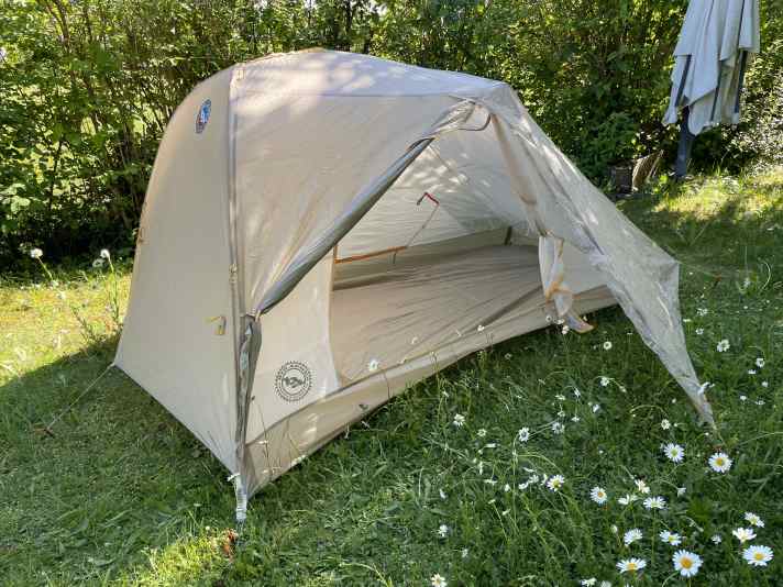 Completely assembled - except for a few guy ropes, less than 18 minutes.