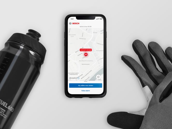In combination with the Connect module, the Bosch app can be used to display the bike's location at any time.