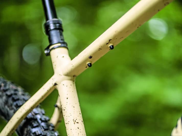 A total of five screws secure the bottle cage and accessories, and there are also mounting points for pannier racks. This makes the Rose Bonero suitable for long journeys.