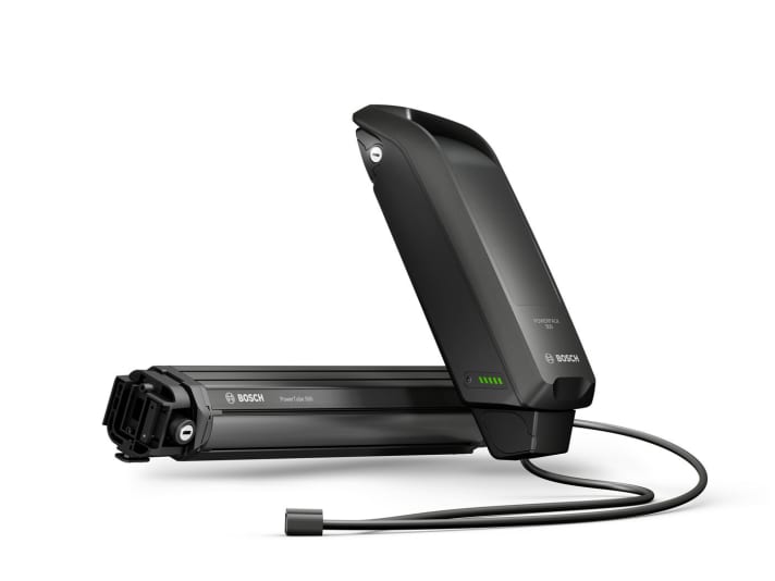   Falls ein Akku nicht reicht: Auch die neue Powertube-Batterie kann mit einem regulären Bosch-Akku zur Dual-Battery verbunden werden.
