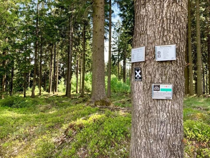 Das weiße Kreuz auf schwarzem Schild leitete mich viele Kilometer der vierten Etappe.
