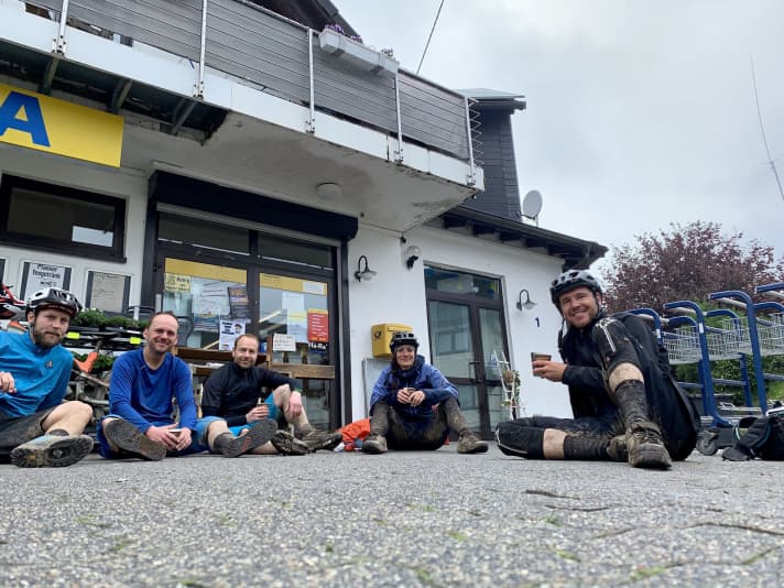 There were few places to stop for refreshments along the way. A village supermarket will have to do.