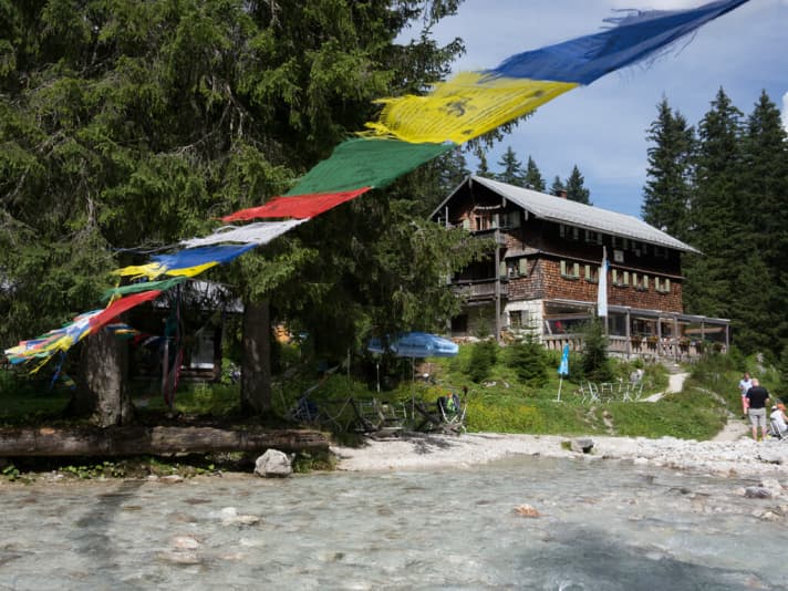   The Reintalangerhütte in the Wetterstein massif. From there, many mountaineers make their way to the Zugspitze, Germany's highest peak.
