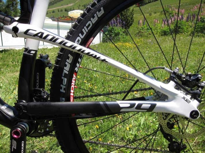   Entgegen dem 26er Scalpel besitzt das Scalpel 29 einen definierten Drehpunkt am Hinterbau. Sitzstreben und Kettenstreben bleiben nach wie vor einteilig miteinander verbunden und flexen ohne zusätzliches Gelenk.