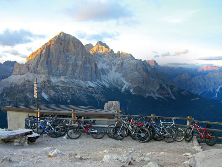   The Nuvolau hut in the Dolomites.