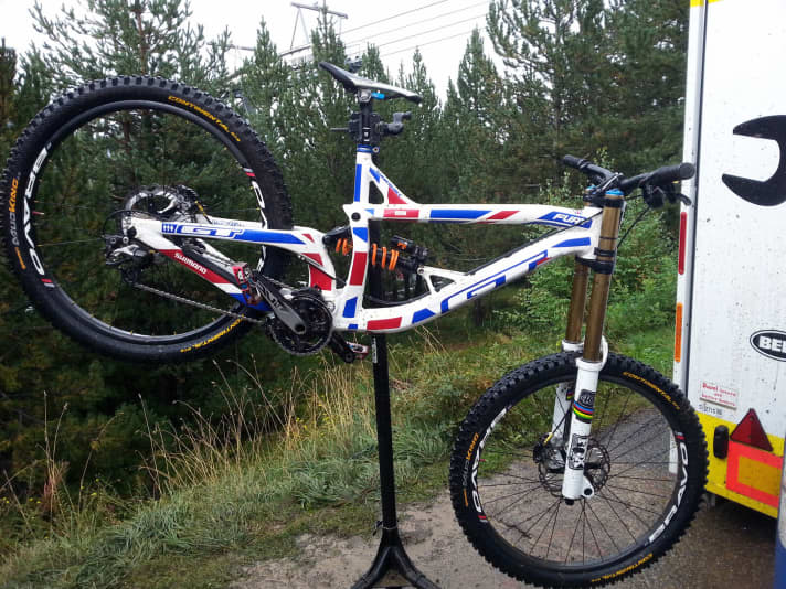   The GT Fury in Gee Atherton's Union Jack livery. The special livery brought his sister Rachel more luck, she became world champion.