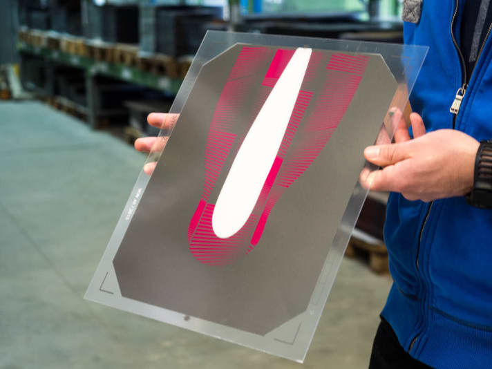   Polycarbonate plate with design print - the original state of the helmet upper shell.