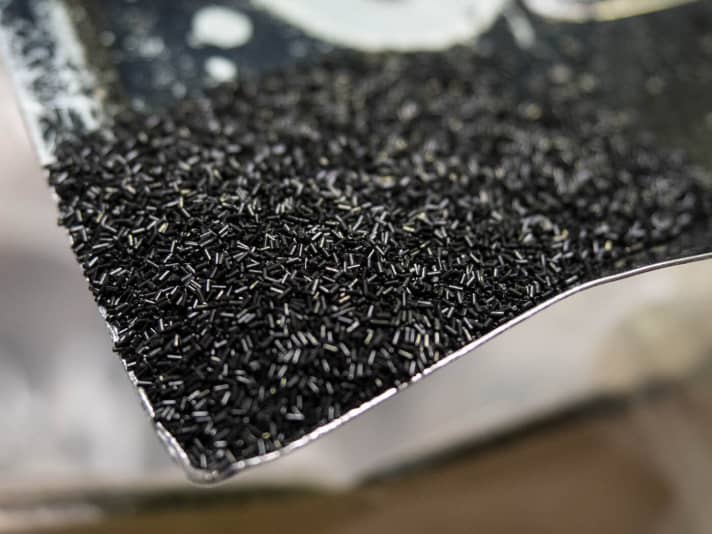   The raw material for the inner shell is initially in the form of tiny rods.
