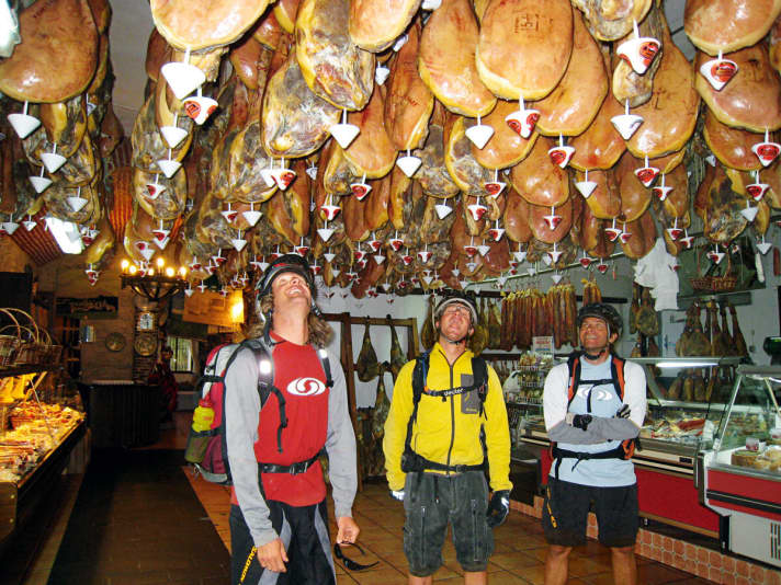   Serrano ham is available in every tapas bar in Granada.
