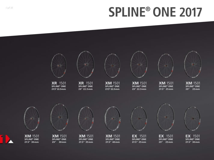   All 13 wheel models in the Spline One series from DT Swiss at a glance.