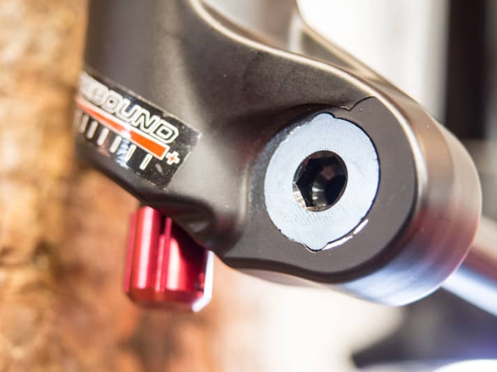   Two small pins on the thru axle ensure positive locking.