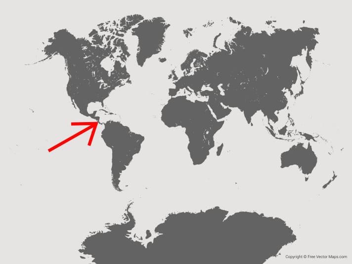   Costa Rica (red arrow)