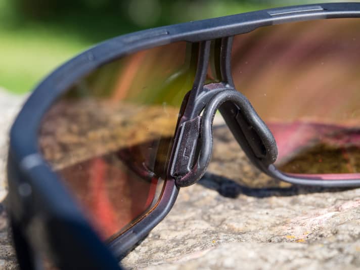   Small slits in the frame are designed to prevent the lens from fogging up.