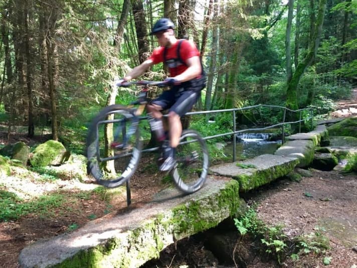   Leo auf seinen Hometrails südöstlich von Weiden.