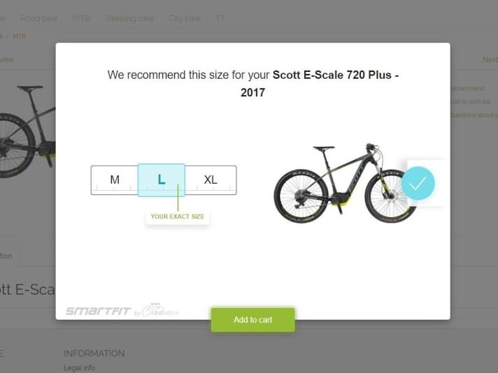 GOLD AWARD WINNER - Smartfit online sizing Manufacturer: SMARTFIT Radlabor - The online consultation tool from Smartfit helps customers to determine the right frame size and corresponding bike models in simple steps.   Statement from the Eurobike Award jury: "This very useful measuring software includes all relevant components. Thanks to a large geometry database of real measurements, the various options for the respective bike models are then shown."