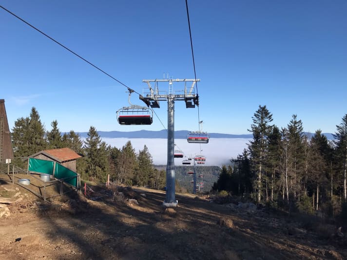   The new six-seater lift on the Geisskopf.