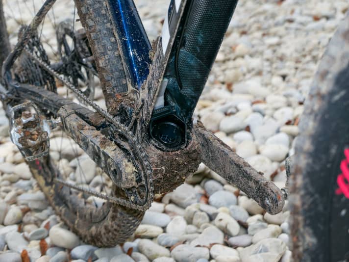   Blick ins Innere des Unterrohrs.