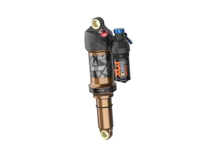  Der neue Float X-Dämpfer in der Factory-Ausführung. Durch eine größere Luftkammerbohrung kann man ihn mit weniger Luftdruck fahren als den DPX2.