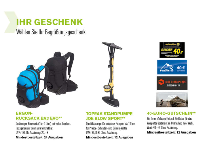   Zum Abo-Start gibt's ein Begrüßungsgeschenk.