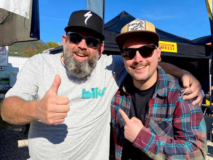 Andreas Albrecht im Original-Shirt des 2. BIKE-Festivals 1995 mit Sohn Christoph.