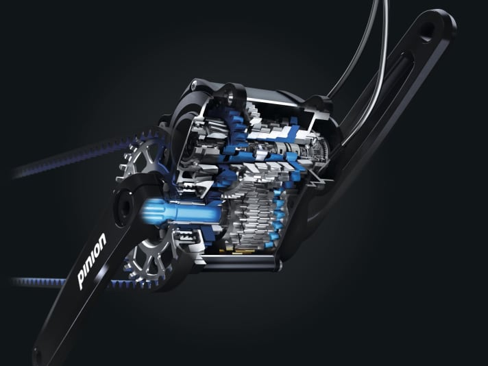   The Pinion drivetrain in the cut - everything inside also made in Europe?