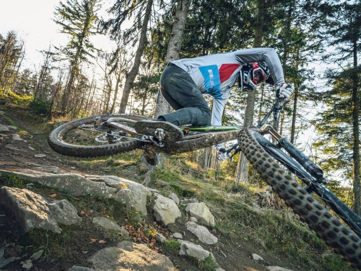 Das Cannondale Jekyll 1 in Aktion.